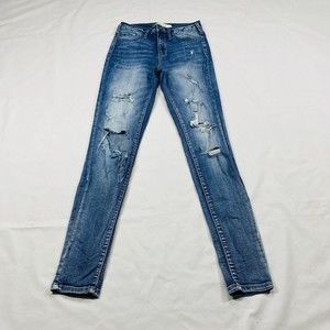 KanCan Jeans Womens Size 26 Signature Buckle Exclusive Skinny Distressed